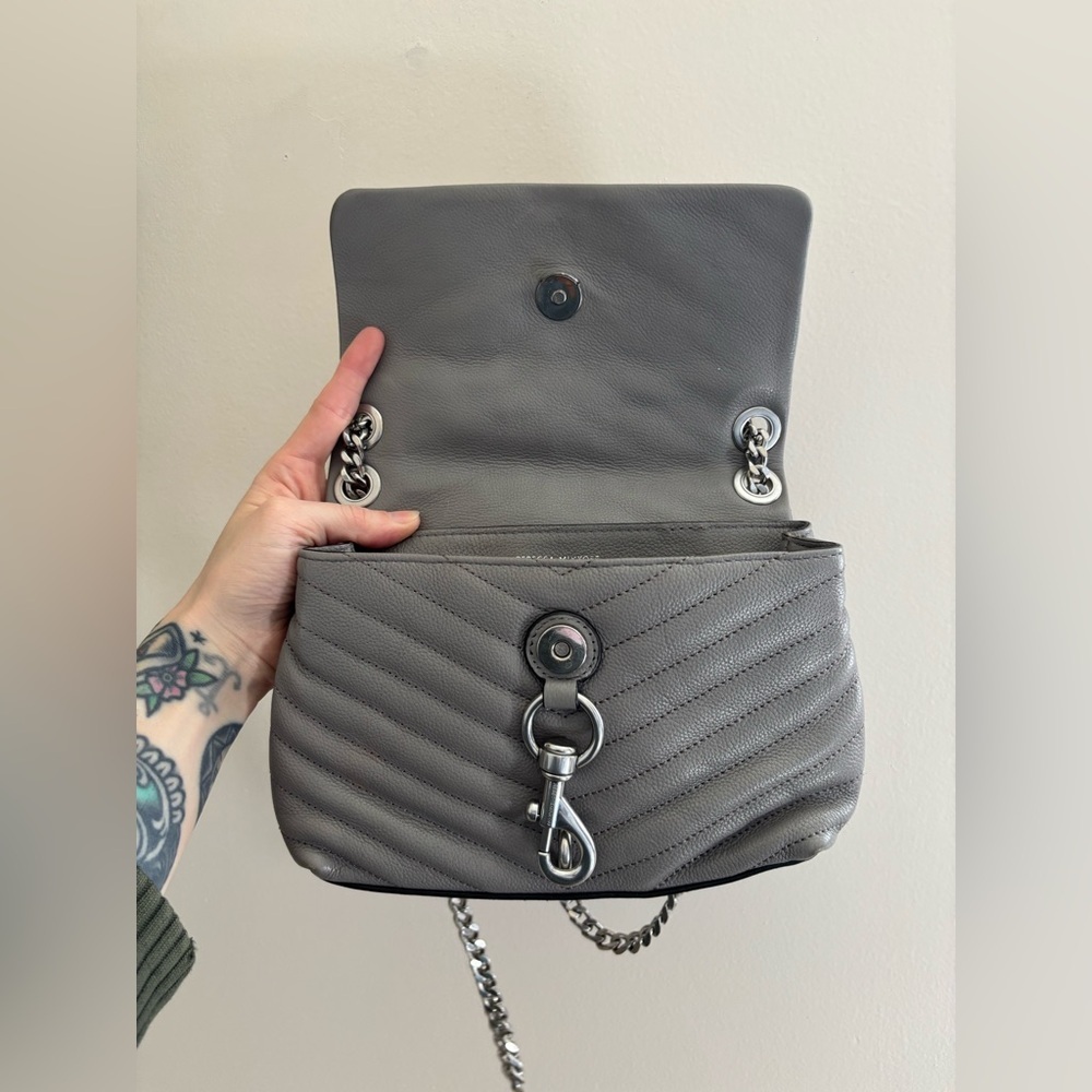 Rebecca Minkoff Small Edie Crossbody in Stone Grey - Picture 9 of 12